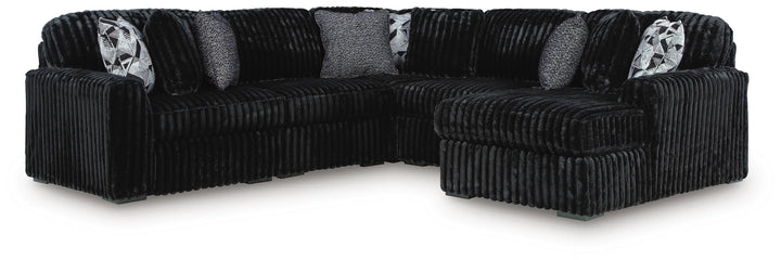 Midnight-madness 5-Piece Fabric Sectional Sofa With Chaise - Onyx | Signature Design By Ashley