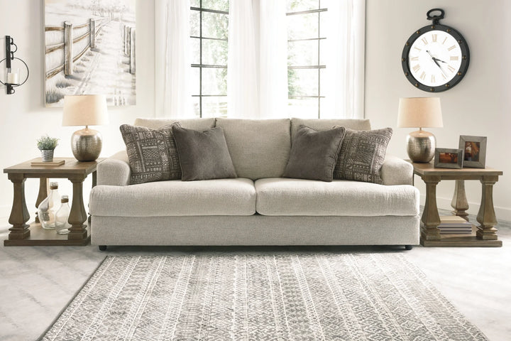 9510438 Soletren Stationary Sofa In Fabric Upholstery - Stone | Signature Design By Ashley