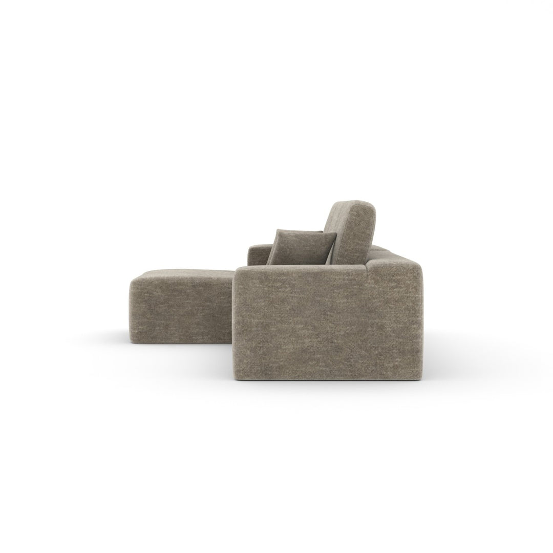 Sugero Taupe Sectional Sofa With Chaise In Fabric Upholstery