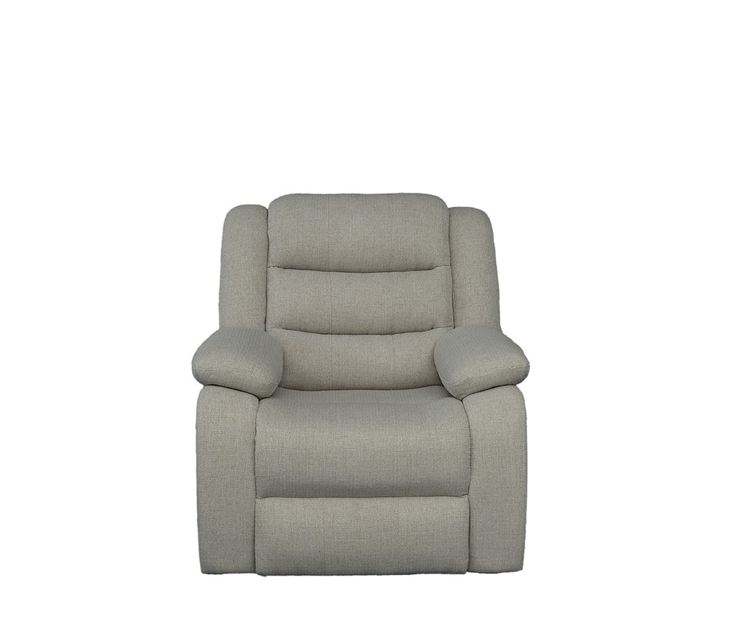 Noire Linen Fabric Manual Recliner Chair  in Grey - Cosmic Homes