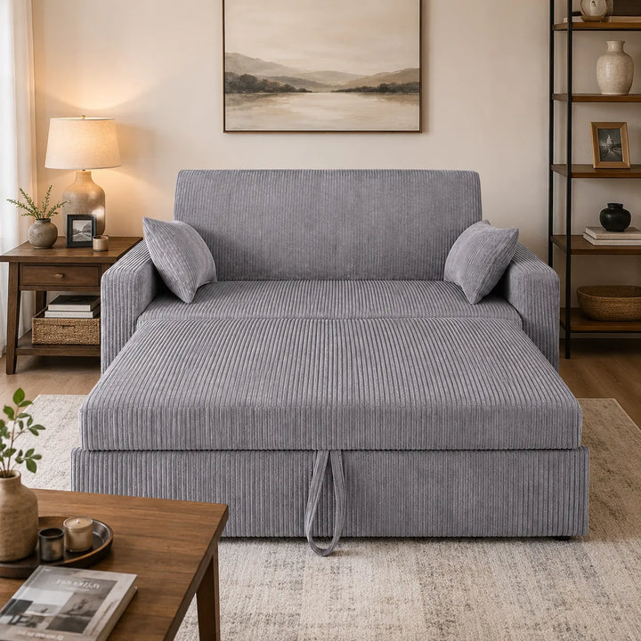 Jade Sofa Bed In Fabric Upholstery - Grey