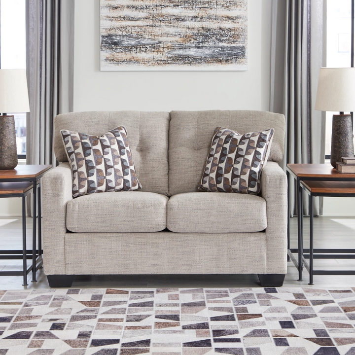 3100435 Mahoney Loveseat In Fabric Upholstery - Pebble  | Signature Design By Ashley
