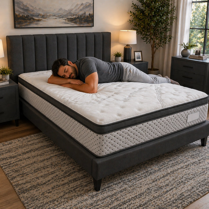 Monaco Medium Plush Mattress | Hybrid Pocket Coil Construction, Euro Top &amp; One-sided Design