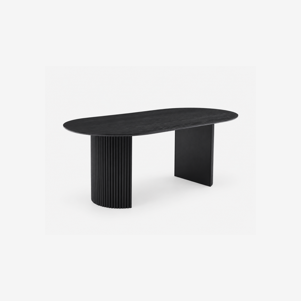 Fizzo Solid Wooden Dining Table With Knife-Edge Tabletop