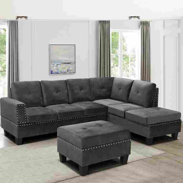 3PC Sectional Sofa With Ottoman - Modern Elegance for Your Living Space