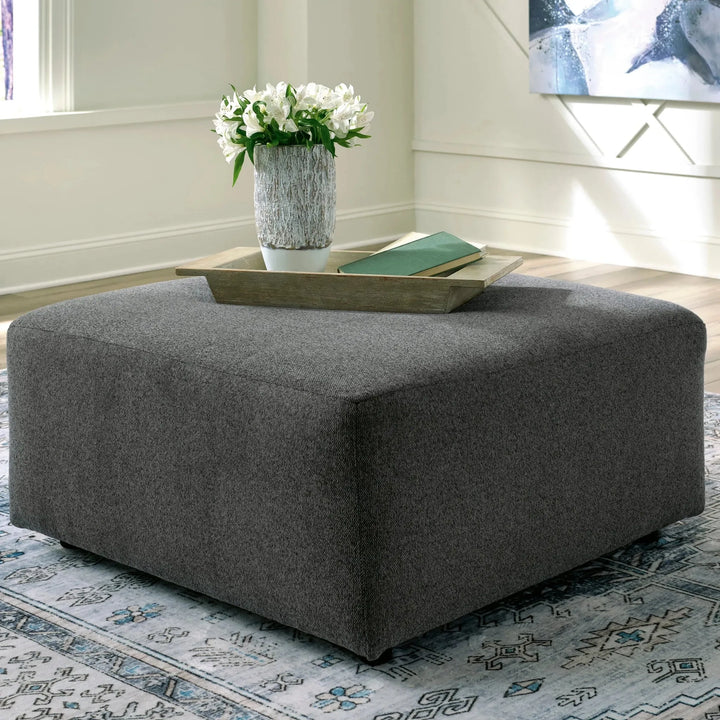 2900308 Edenfield Oversized Accent Ottoman In Fabric Upholstery - Charcoal | Signature Design By Ashley