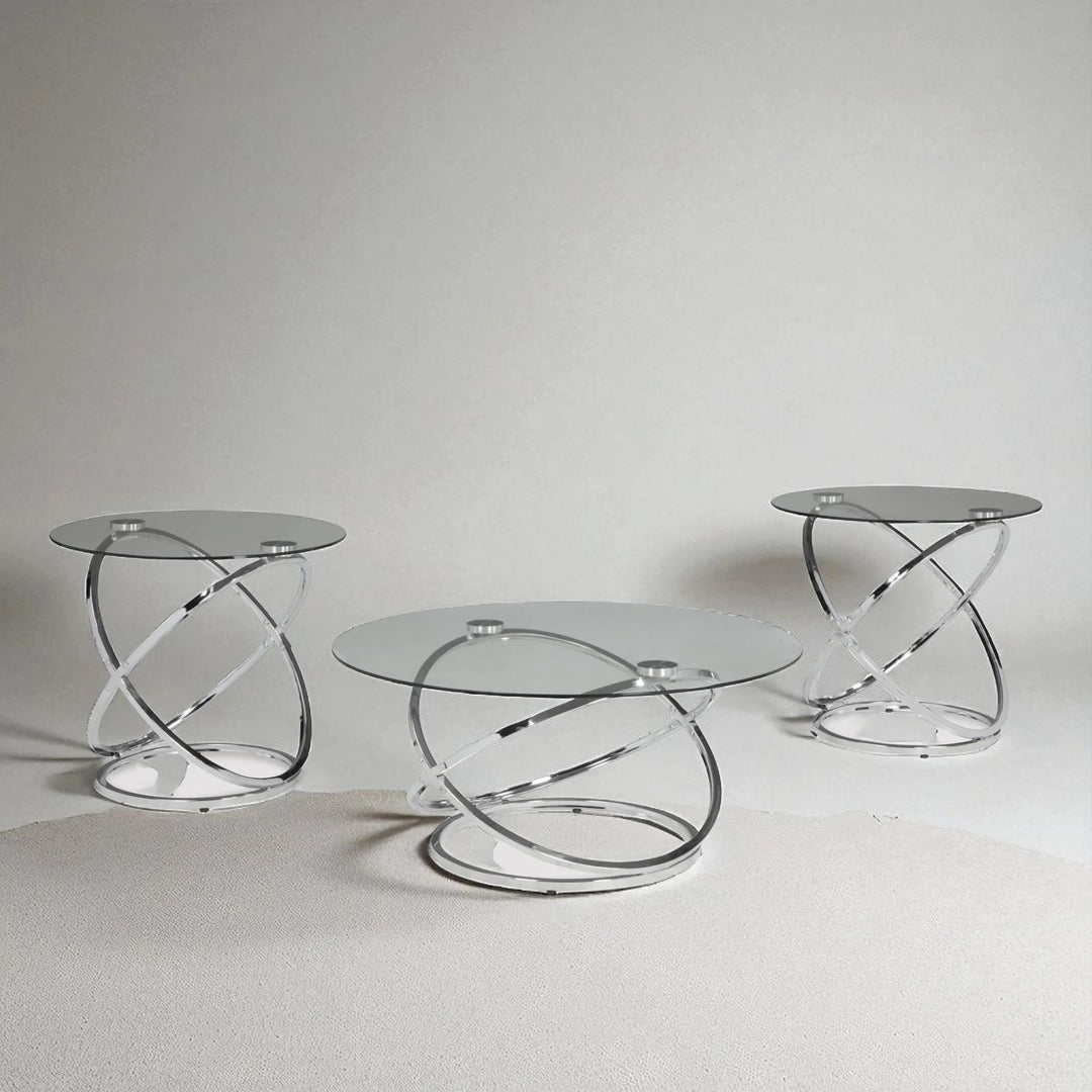 T270-13 Sharstorm Occasional Coffee Table Set (Set of 3) - Chrome | Signature Design by Ashley