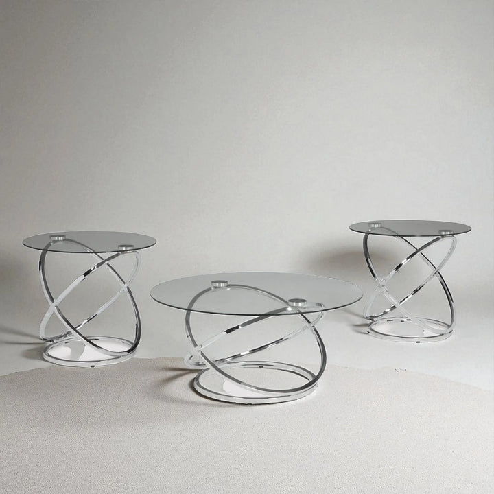 T270-13 Sharstorm Occasional Coffee Table Set (Set of 3) - Chrome | Signature Design by Ashley