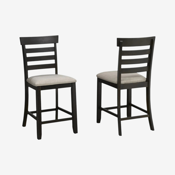 Classic Espresso Counter Stool – Set of 2 | Traditional Wooden Bar Chairs
