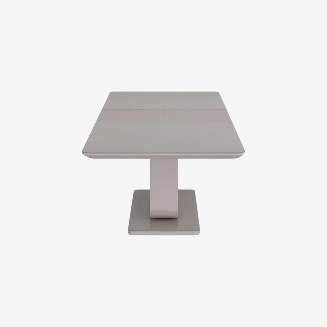 Lumio Extendable Wooden Dining Table With Tempered Glass Top - Warm Grey