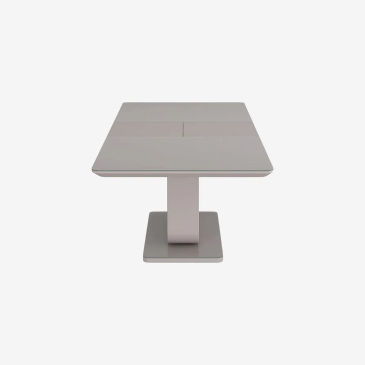Lumio Extendable Wooden Dining Table With Tempered Glass Top - Warm Grey
