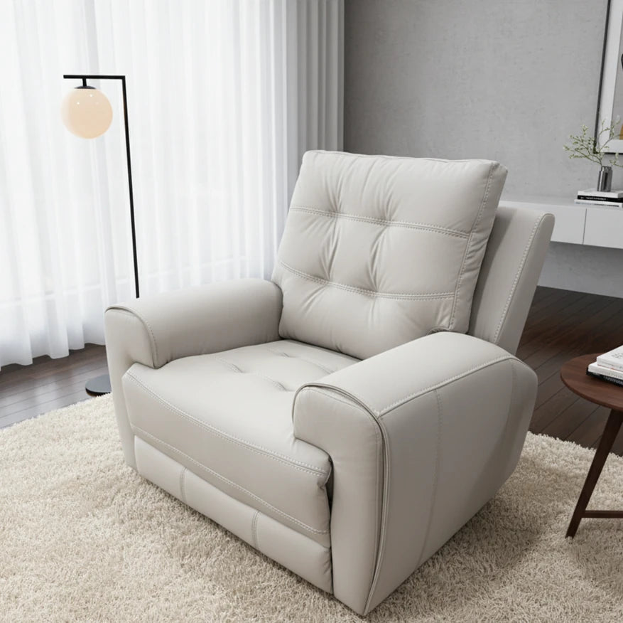 Nolan Taupe 3-Piece Power Recliner Set In Aire-Leather Upholstery