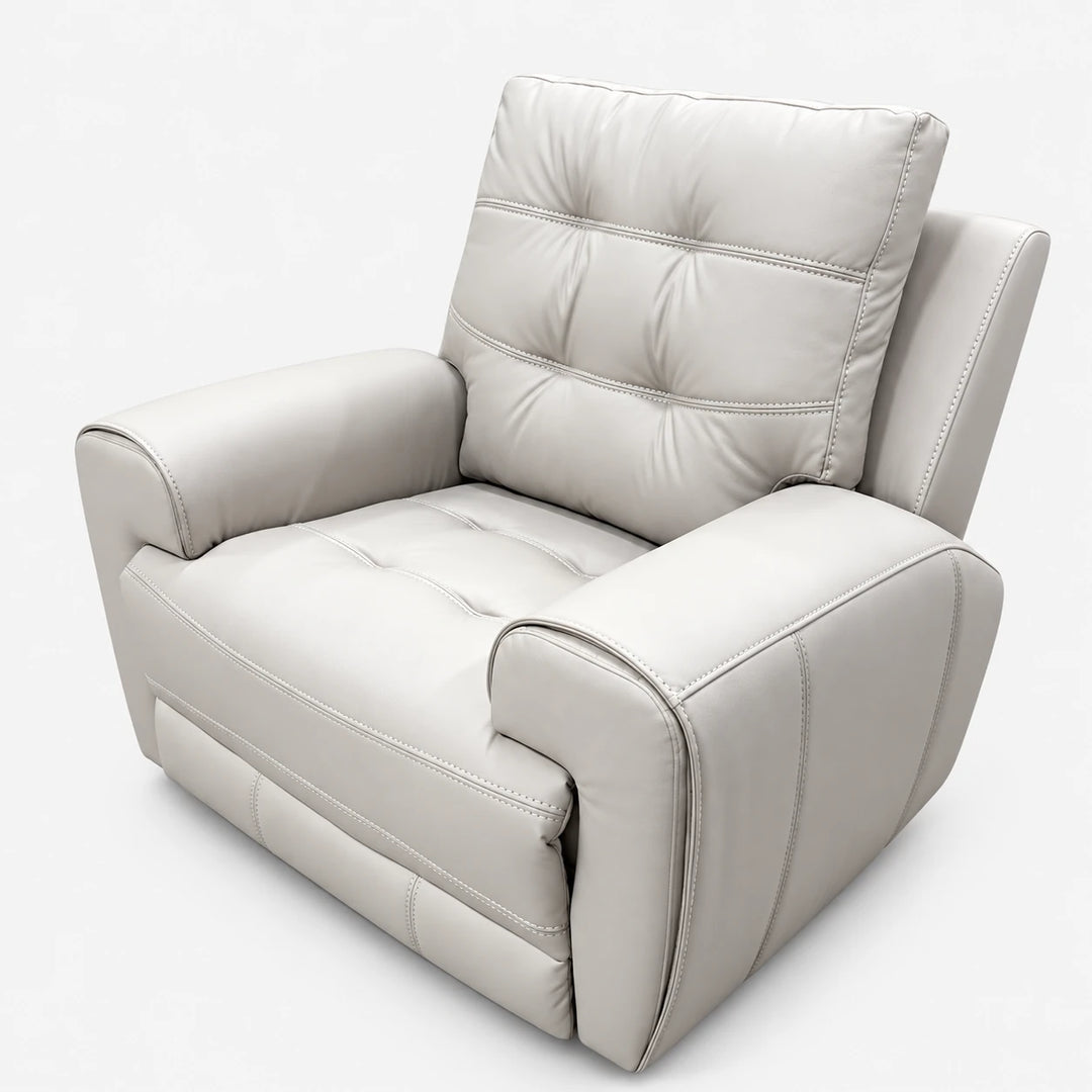 Nolan Taupe Power Recliner Chair In Aire-Leather Upholestery