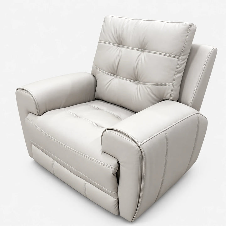 Nolan Taupe Power Recliner Chair In Aire-Leather Upholestery