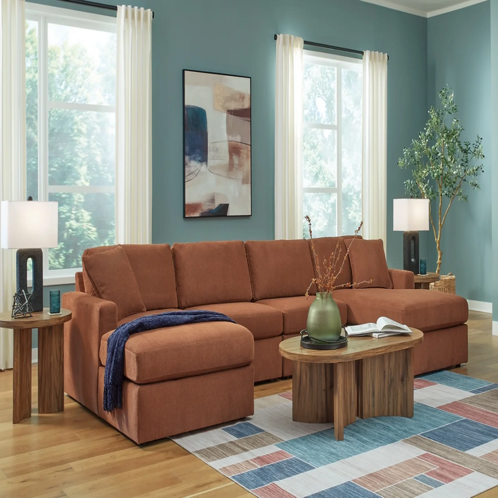 92102S19 Modmax 4-Piece Fabric Sectional Sofa With Dual Chaise - Spice | Signature Design By Ashley