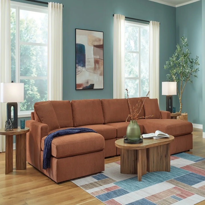 92102S19 Modmax 4-Piece Fabric Sectional Sofa With Dual Chaise - Spice | Signature Design By Ashley