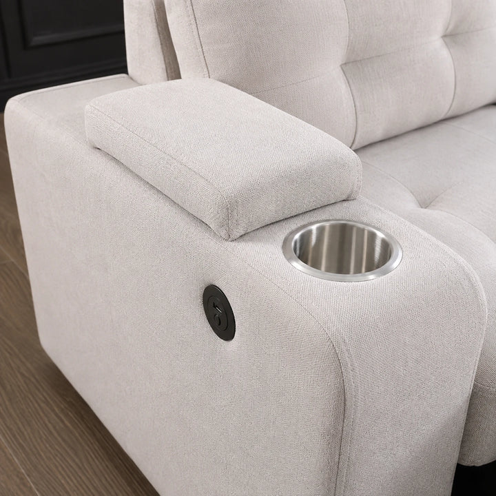 Verro Fabric Upholstered Sectional Sofa Bed - Beige | Available In RHF &amp; LHF Configuration