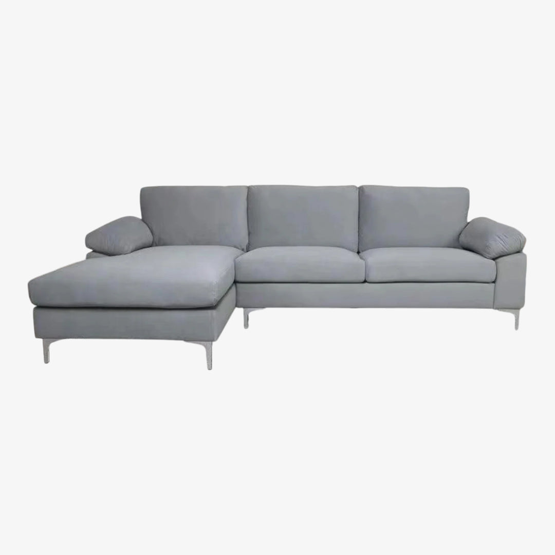 Bryce Tranquil Sectional Sofa With LHF Lounger Chaise - Exquisite Grey