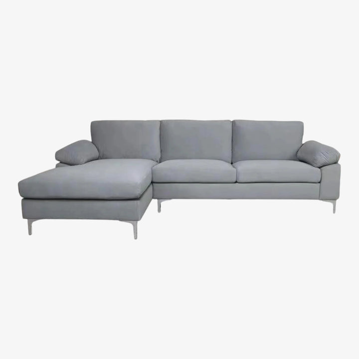 Bryce Tranquil Sectional Sofa With LHF Lounger Chaise - Exquisite Grey