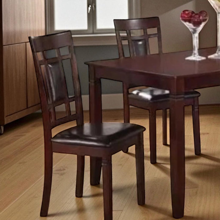 Alexia Wooden Dining Table Set For 4 With PU Upholstered Chairs - Espresso