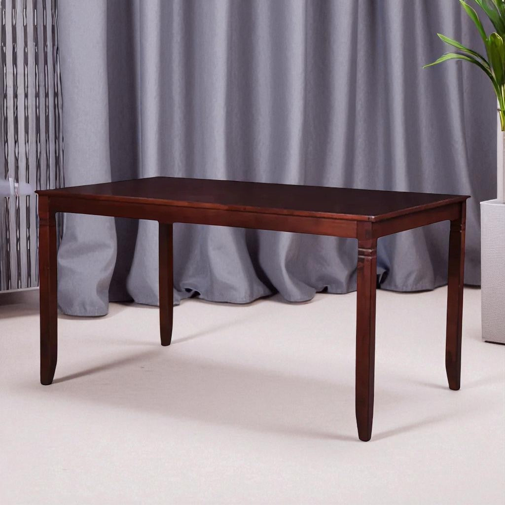 Alexia Wooden Dining Table Set For 4 With PU Upholstered Chairs - Espresso