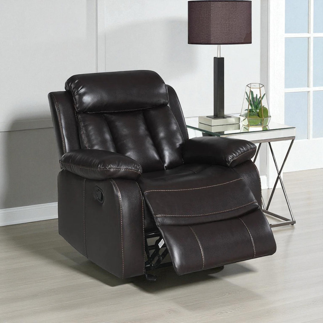 Stravelo Manual Recliner Chair in Leathaire Upholstery - Dark Brown | Stylish, Timeless, Durable & Comfortable