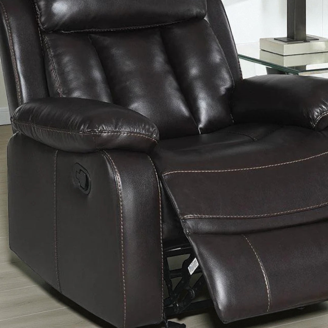 Stravelo Manual Recliner Chair in Leathaire Upholstery - Dark Brown | Stylish, Timeless, Durable & Comfortable