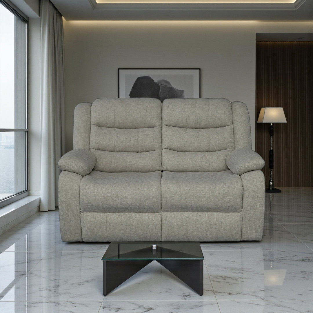 Noire Manual Recliner Loveseat in Fabric Upholstery - Grey | Stylish, Comfortable & Built to Last