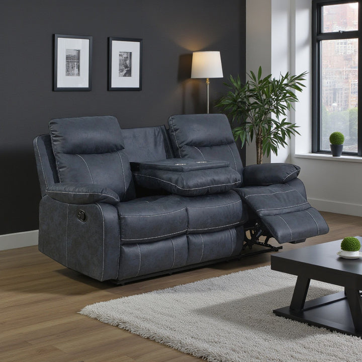 Velmor Manual Recliner Sofa in Fabric Upholstery - Blue | Timeless, Affordable, Comfortable & Built to Last
