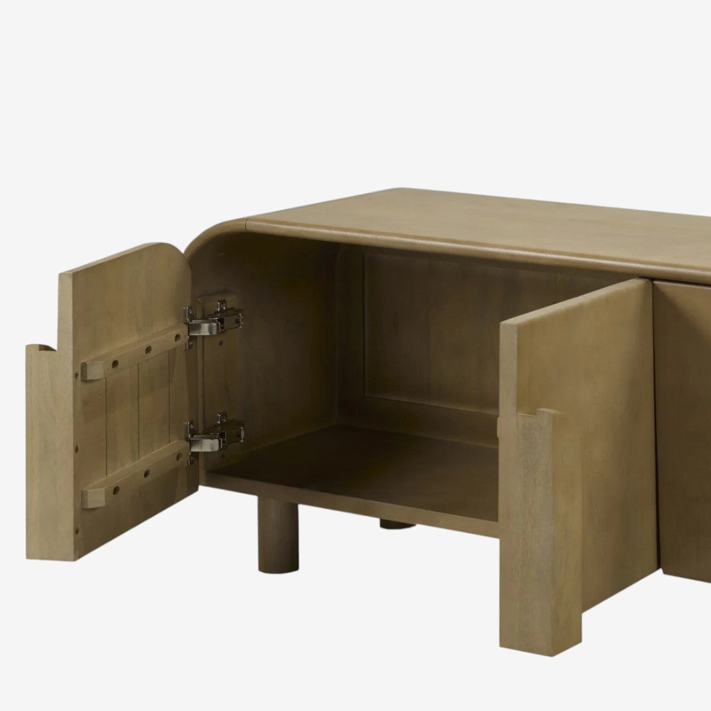 Dexter 63" TV Stand With Storage Cabinets - Natural Oak