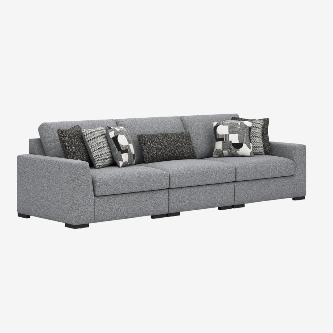 61305S2 Bealton 3-Piece Modular Sofa In Fabric Upholstery - Salt and Pepper | Benchcraft By Ashley