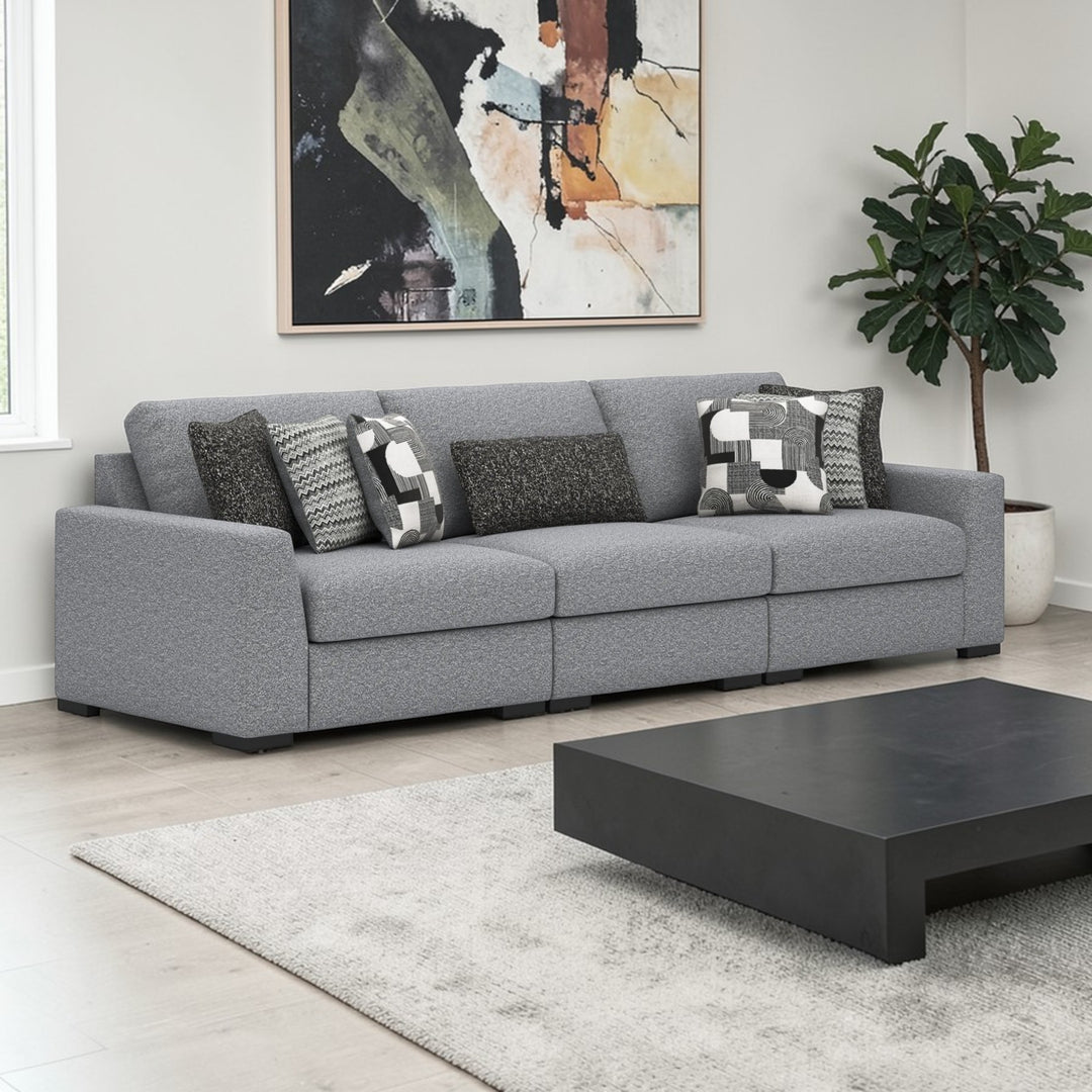 61305S2 Bealton 3-Piece Modular Sofa In Fabric Upholstery - Salt and Pepper | Benchcraft By Ashley