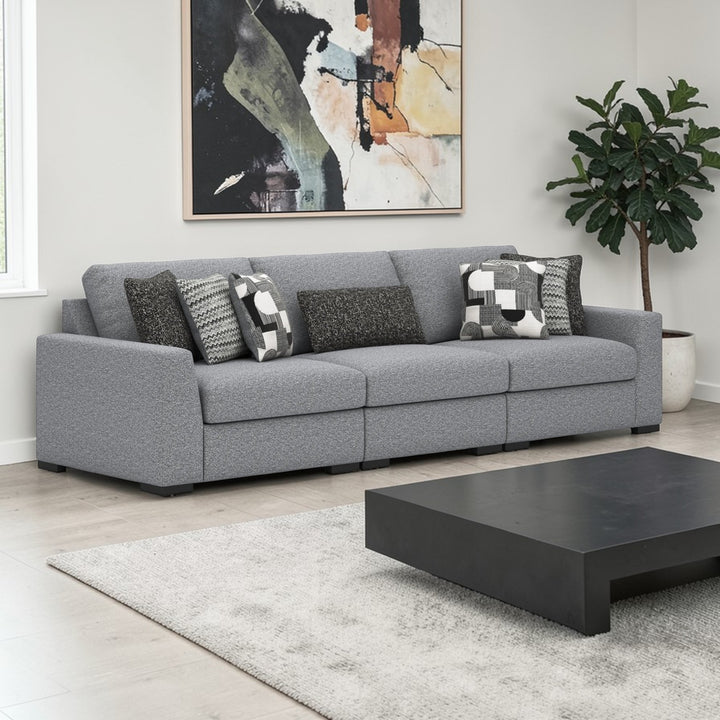 61305S2 Bealton 3-Piece Modular Sofa In Fabric Upholstery - Salt and Pepper | Benchcraft By Ashley
