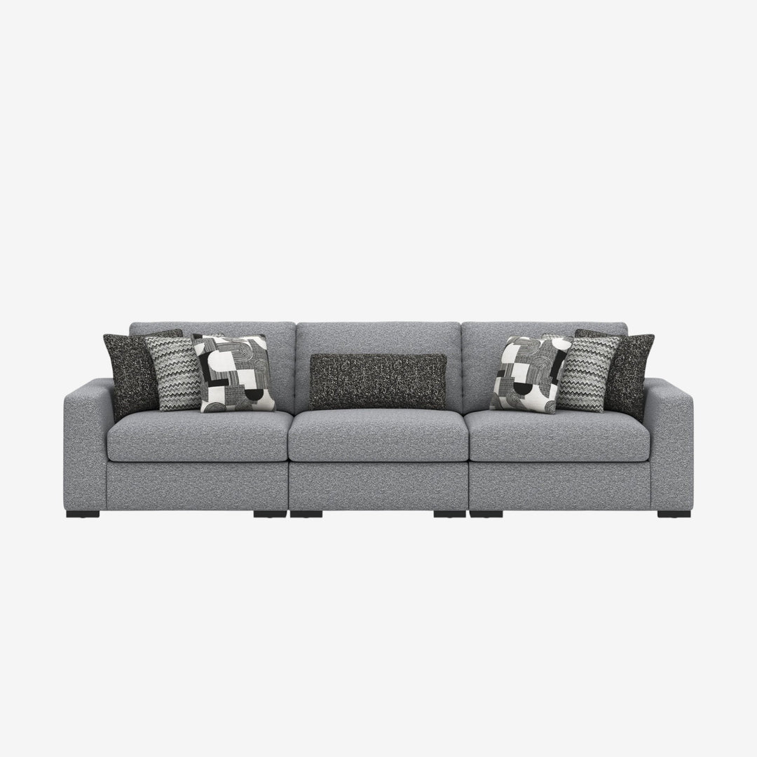 61305S2 Bealton 3-Piece Modular Sofa In Fabric Upholstery - Salt and Pepper | Benchcraft By Ashley