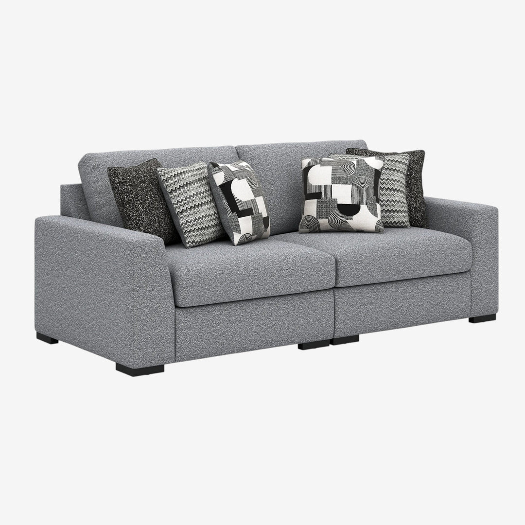 61305S1 Bealton 2-Piece Modular Loveseat In Fabric Upholstery - Salt and Pepper | Benchcraft By Ashley