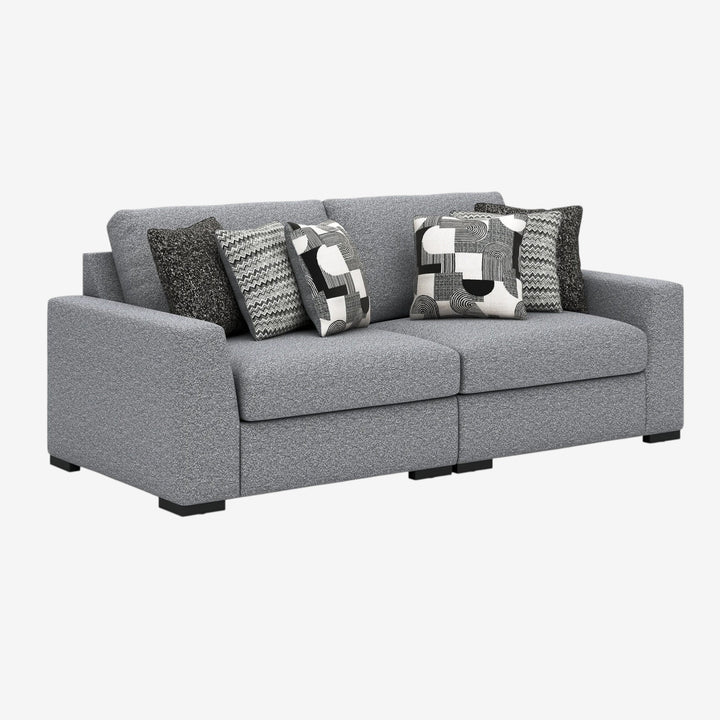 61305S1 Bealton 2-Piece Modular Loveseat In Fabric Upholstery - Salt and Pepper | Benchcraft By Ashley