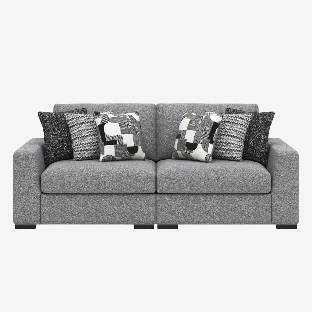 61305S1 Bealton 2-Piece Modular Loveseat In Fabric Upholstery - Salt and Pepper | Benchcraft By Ashley