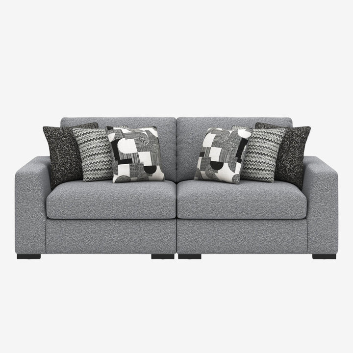 61305S1 Bealton 2-Piece Modular Loveseat In Fabric Upholstery - Salt and Pepper | Benchcraft By Ashley