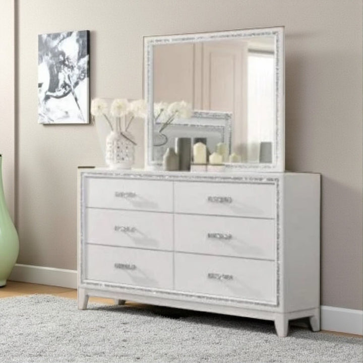 Ovia 8-Piece Bedroom Set - White | Stylish, Sturdy, Built-in LED Lights & Smart Storage Solution