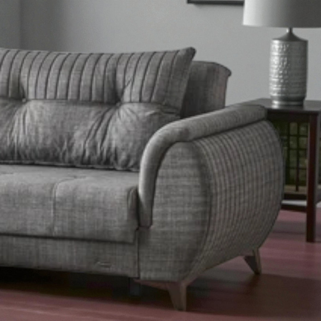 Drix Fabric Upholstered Sectional Sofa With Reversible Chaise - Light Grey