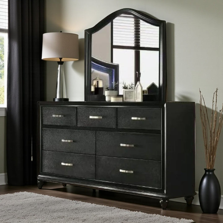 Desire 8-Piece Bedroom Set - Black | Modern, Sturdy, Built-in LED Lights & Smart Storage Solution