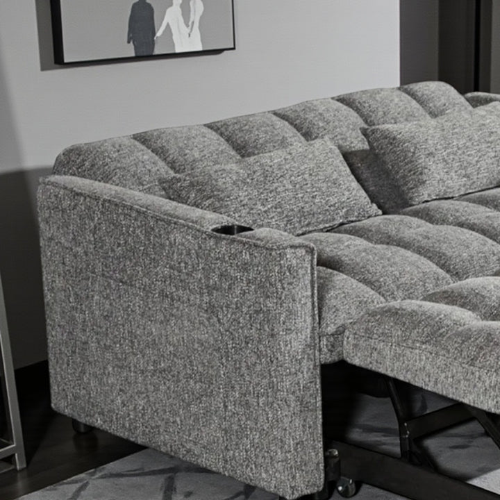 Aspire Fabric Upholstered Sofa Bed In Grey Finish