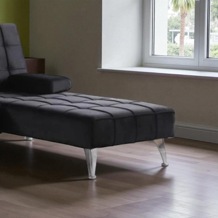 Orzen Fabric Upholstered Sectional Sofa Bed - Black