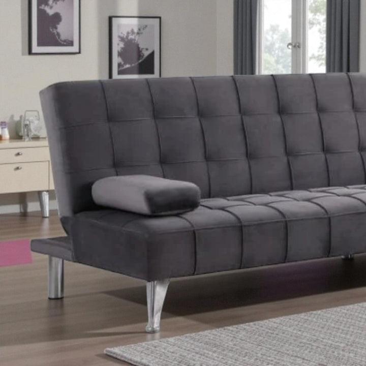Orzen Fabric Upholstered Sectional Sofa Bed - Grey