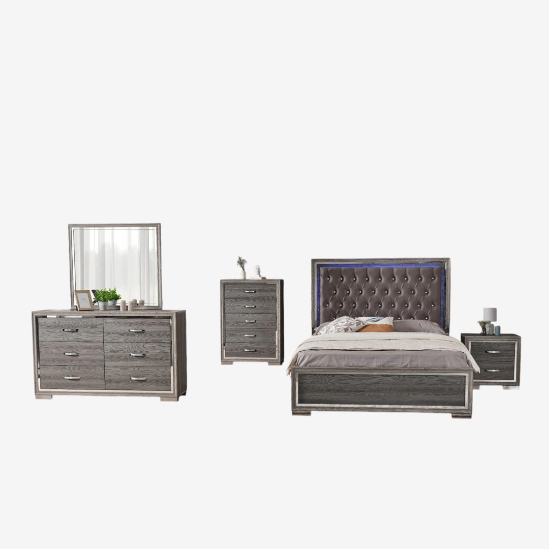 Pivot 8-Piece Bedroom Set - Grey | Modern Style, Storage Solution & Built to Last