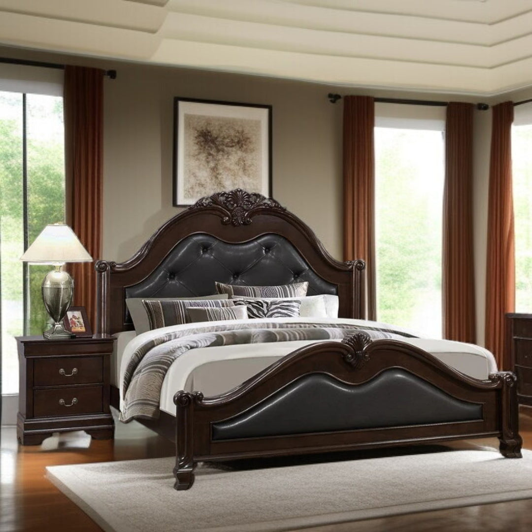 Luxira 8-Piece Classic Bedroom Set - Cherry | Vintage Style, Sturdy & Storage Solution