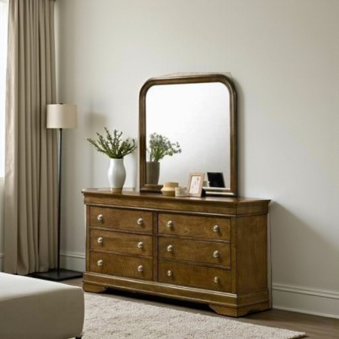 Lucent 8-Piece Bedroom Set - Toffee | Mid-Century Modern, Sturdy & Storage Solution