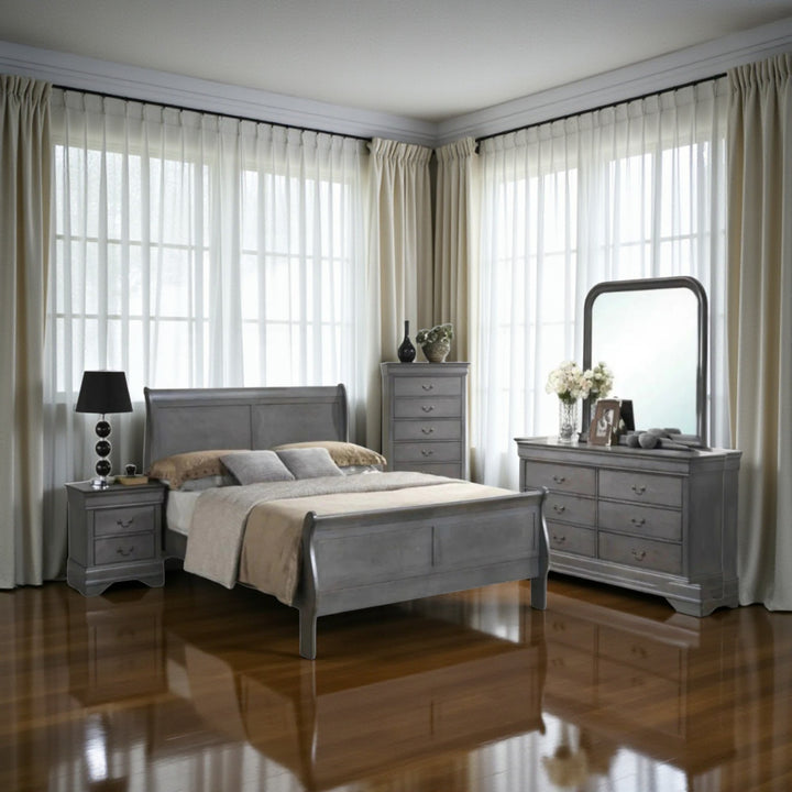 Regal 8-Piece Traditional Style Bedroom Set - Grey