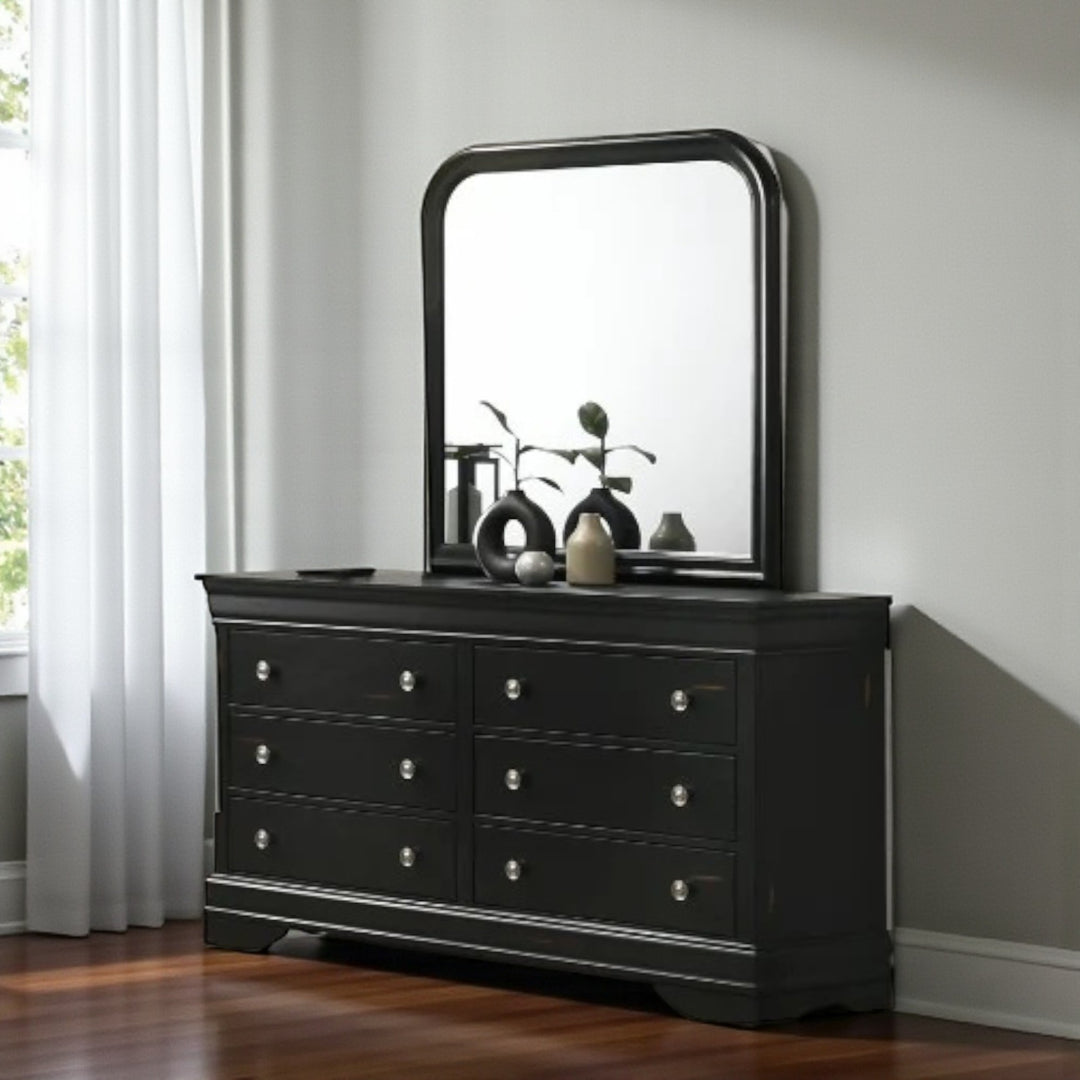 Lucent 8-Piece Bedroom Set - Black | Mid-Century Modern, Sturdy & Storage Solution