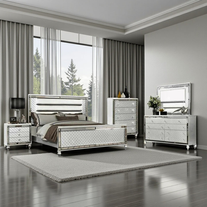 Majesty 8-Piece Bedroom Set With Built-In LED Lights - White